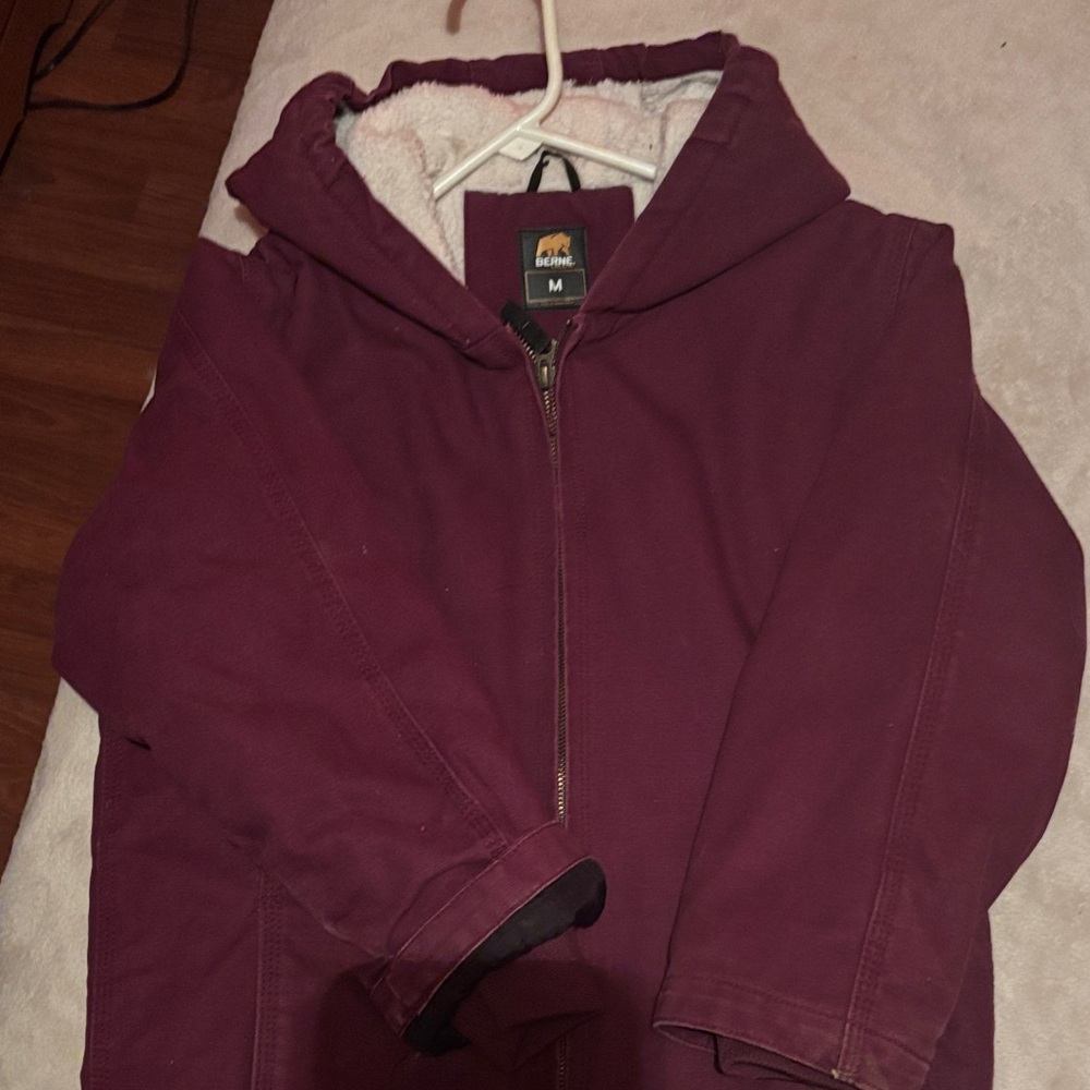Plum Hooded Jacket with Cozy Lining